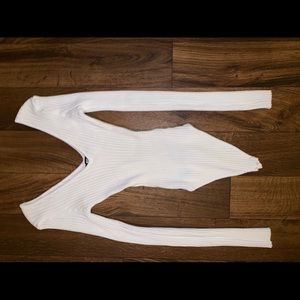 white long sleeve body suit
